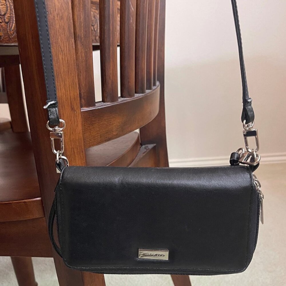Pelle Studio black leather wallet, Crossbody purse